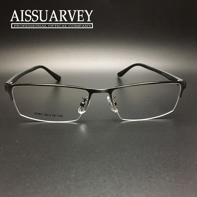 Men's Eyeglasses Half Rim Metal 9395 Semi Rim Bolluzzy gray  