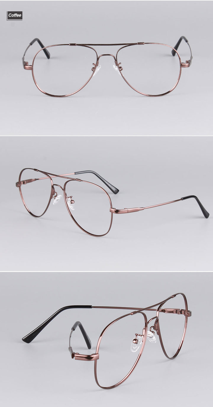 Reven Jate Unisex Full Rim Double Bridge Oval Alloy Titanium Eyeglasses 3028 Full Rim Reven Jate