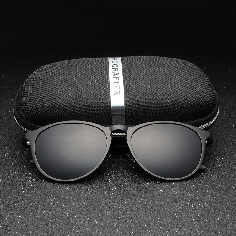 Hdcrafter Unisex Full Rim Oval Round Aluminum Frame Polarized Sunglasses L6625 Sunglasses HdCrafter Sunglasses