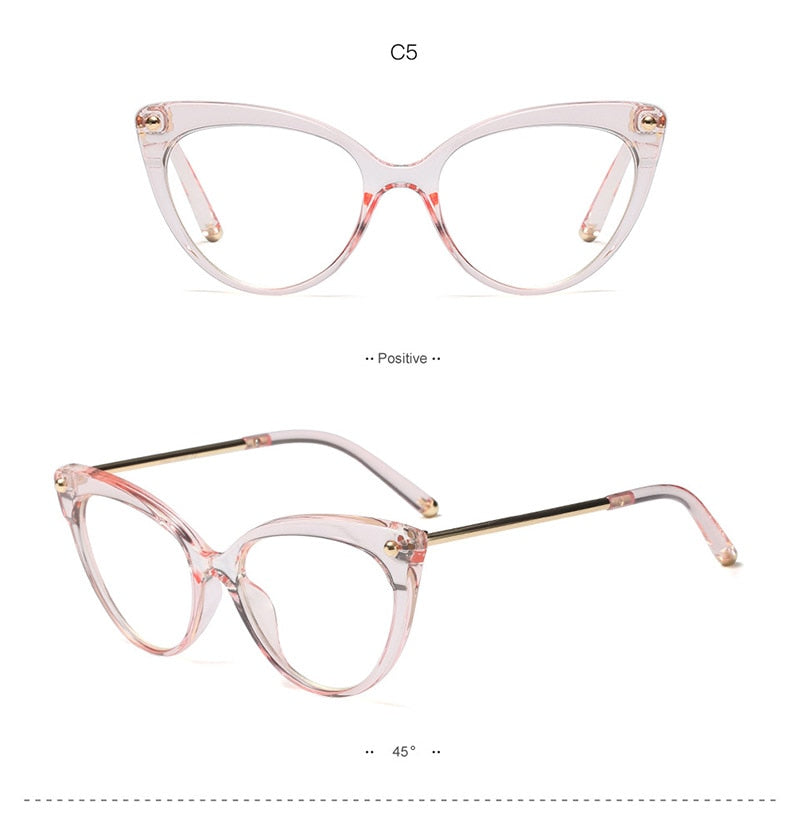 Hotony Women's Full Rim Cat Eye Acetate Frame Eyeglasses 93308 Full Rim Hotony