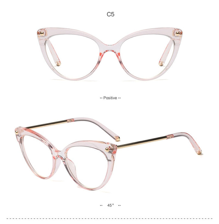 Hotony Women's Full Rim Cat Eye Acetate Frame Eyeglasses 93308 Full Rim Hotony