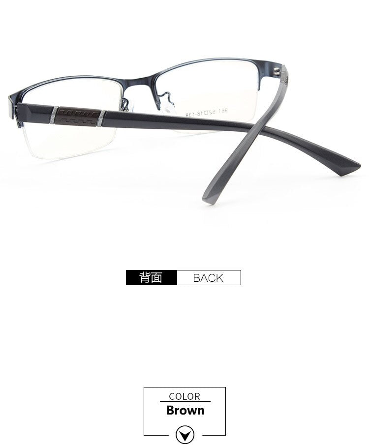 Bclear Men's Semi Rim Alloy Tr 90  Square Eyeglasses  961 Semi Rim Bclear