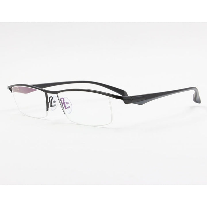Bclear Men's Eyeglasses Semi Rim Square Titanium Alloy Semi Rim Bclear