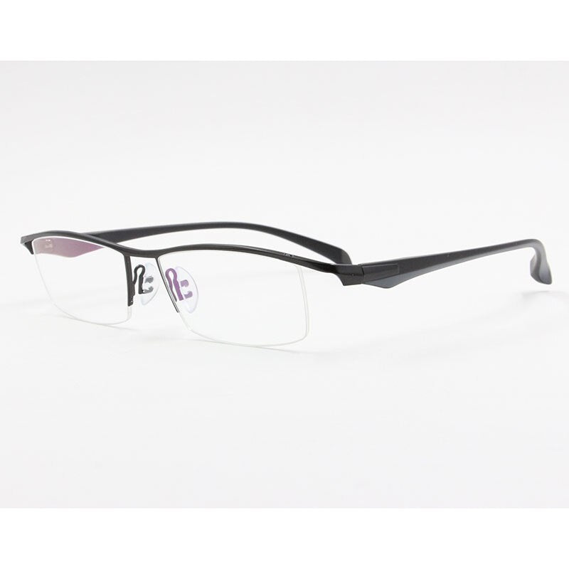 Men's Titanium Alloy Eyeglasses Half Rim Frame P8011 Semi Rim Bclear