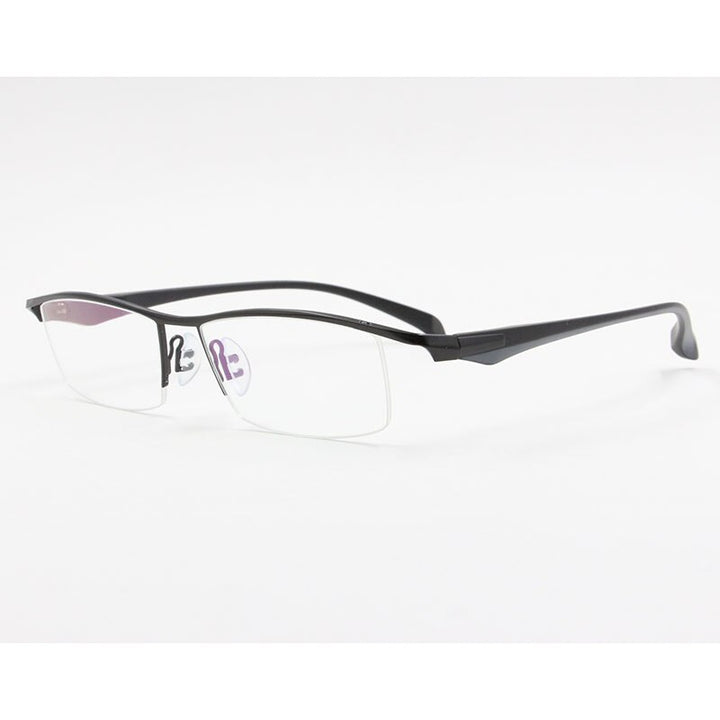 Men's Titanium Alloy Eyeglasses Half Rim Frame P8011 Semi Rim Bclear