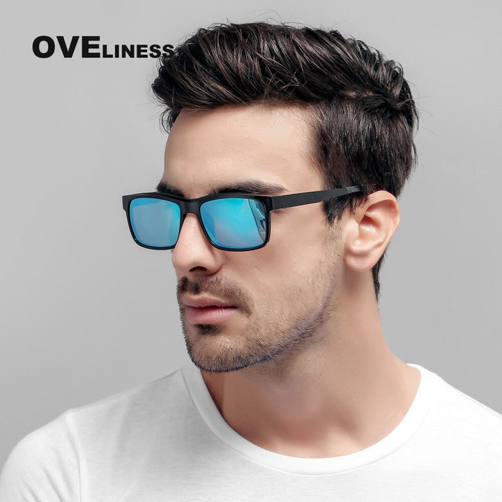 Oveliness Unisex Full Rim Square Tr 90 Titanium Eyeglasses Polarized Clip On Sunglasses 1641 With Clip Ons Oveliness