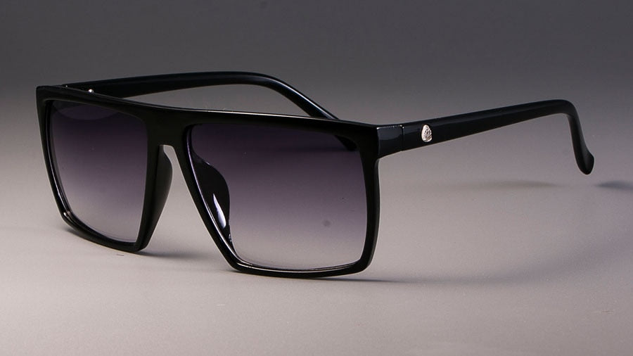 CCspace Unisex Full Rim Acetate Square Frame Steampunk Sunglasses Kulou Sunglasses CCspace Sunglasses black gray