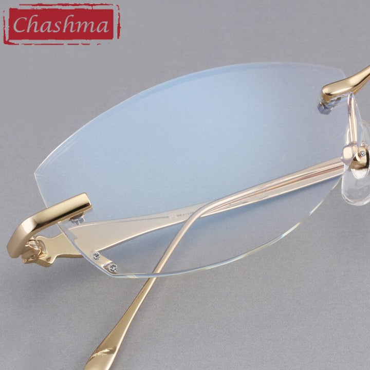 Chashma Women's Rimless Square Titanium Eyeglasses 8037 Rimless Chashma
