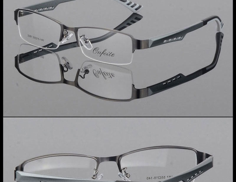 Reven Jate Women's 2387 Eyeglasses Semi-Rim Alloy Semi Rim Reven Jate