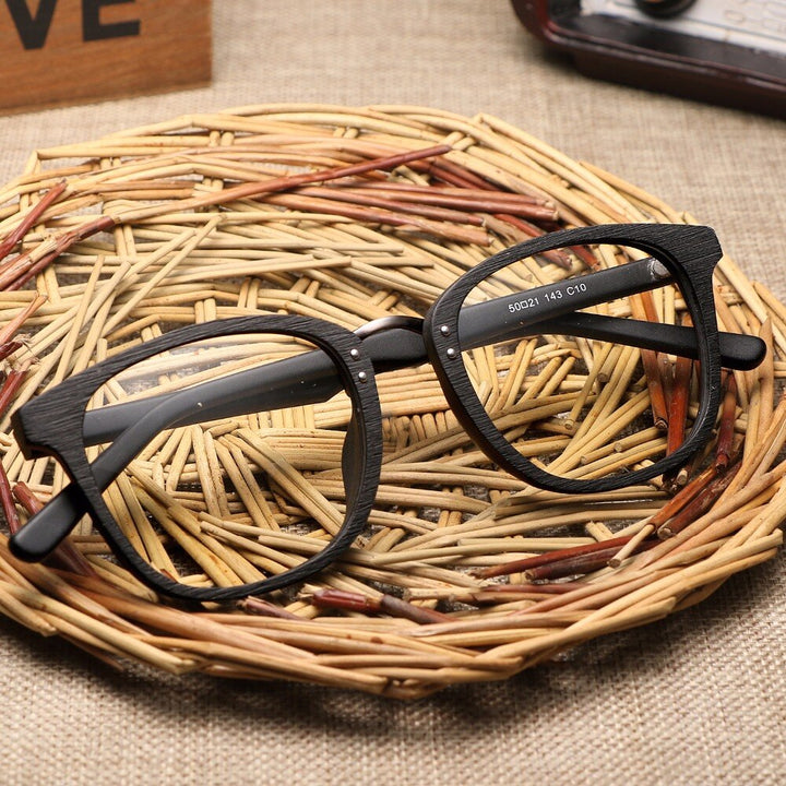 Hdcrafter Unisex Full Rim Round Square Wood Metal Frame Eyeglasses Hb029 Full Rim Hdcrafter Eyeglasses