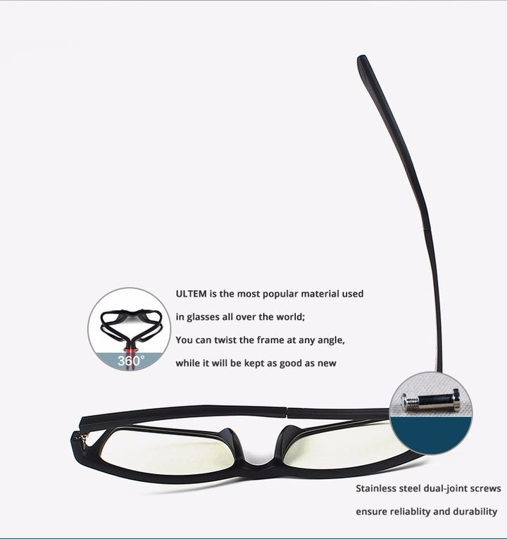 Reven Jate Unisex Full Rim Square Tr 90 Titanium Eyeglasses 1302 Full Rim Reven Jate