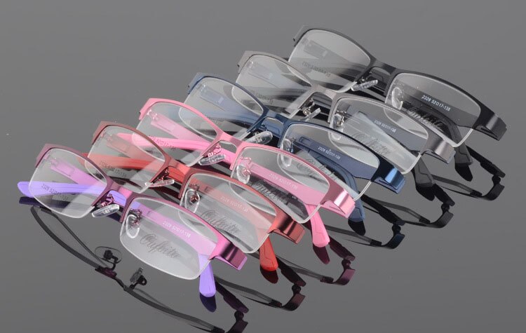 Unisex Half Rim Alloy Frame Eyeglasses 2329 Semi Rim Bclear