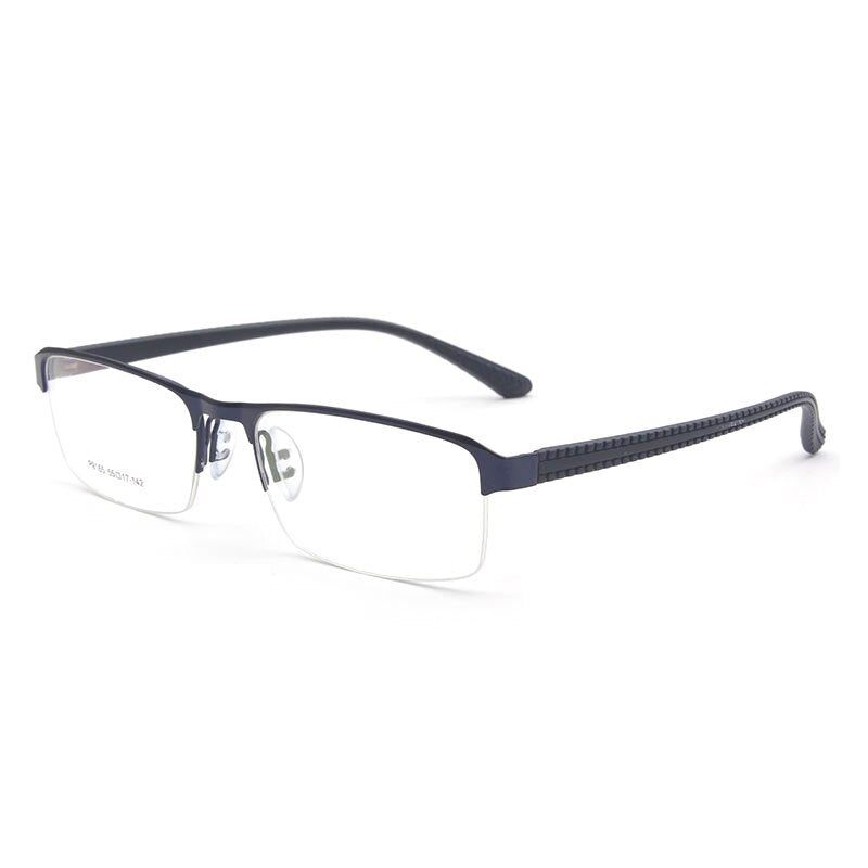 Reven Jate Men's Semi Rim Square Alloy Eyeglasses P9165 Semi Rim Reven Jate