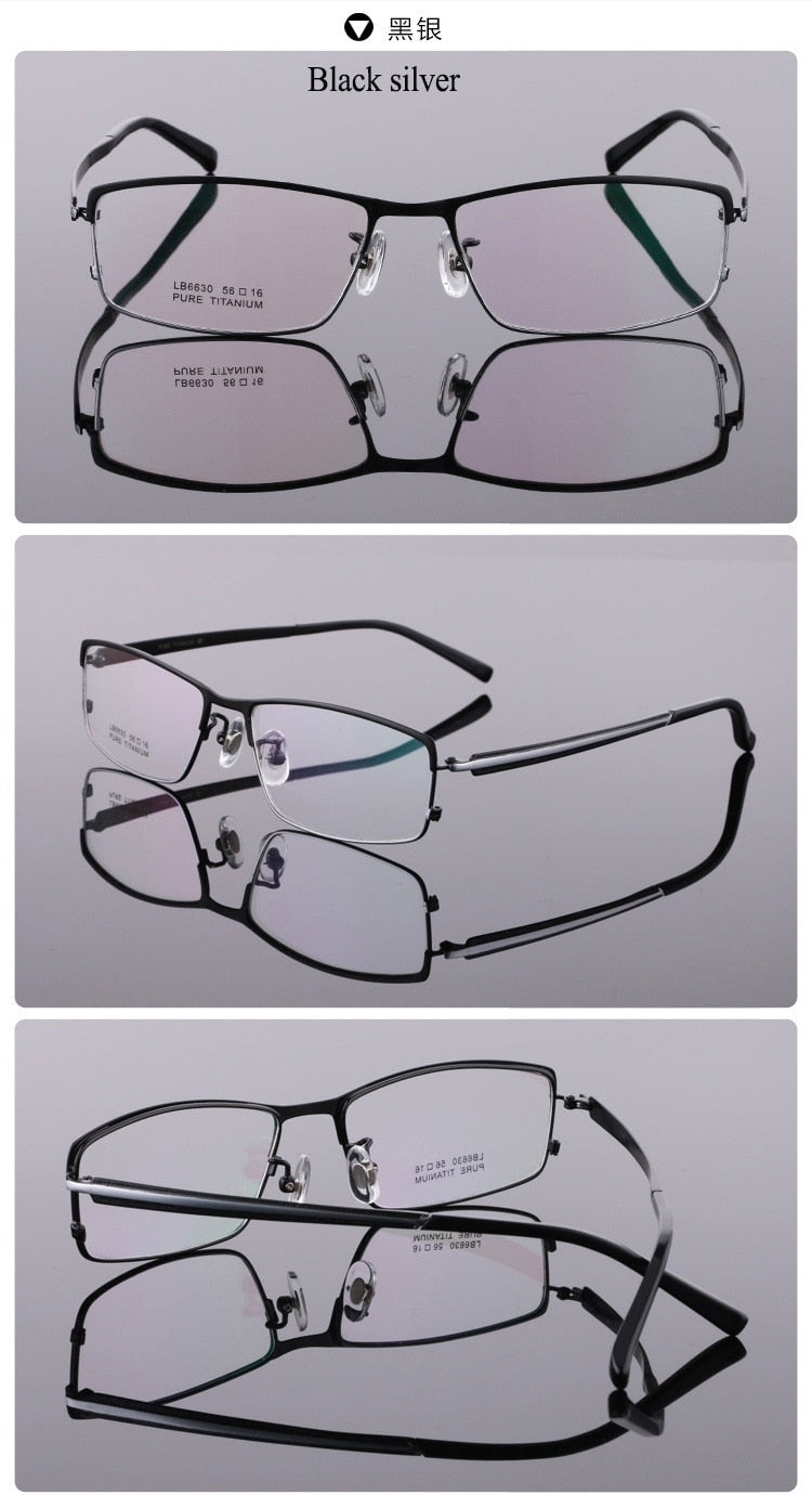 Bclear Men's Full Rim Titanium Eyeglasses Square Lb6630 Full Rim Bclear
