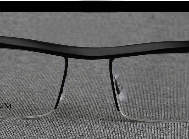 Hotony Men's Semi Rim Browline Titanium Frame Eyeglasses P8189 Semi Rim Hotony