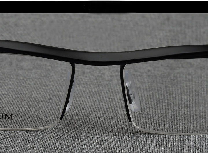 Hotony Men's Semi Rim Browline Titanium Frame Eyeglasses P8189 Semi Rim Hotony