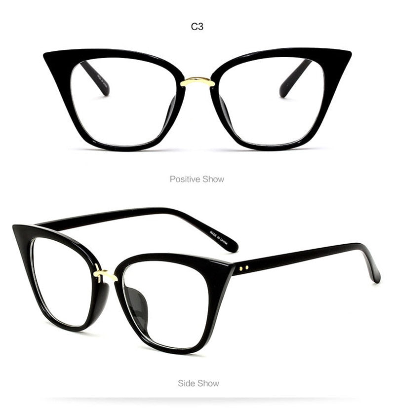 Hotony Women's Full Rim Acetate Cat Eye Frame Eyeglasses 97093 Full Rim Hotony