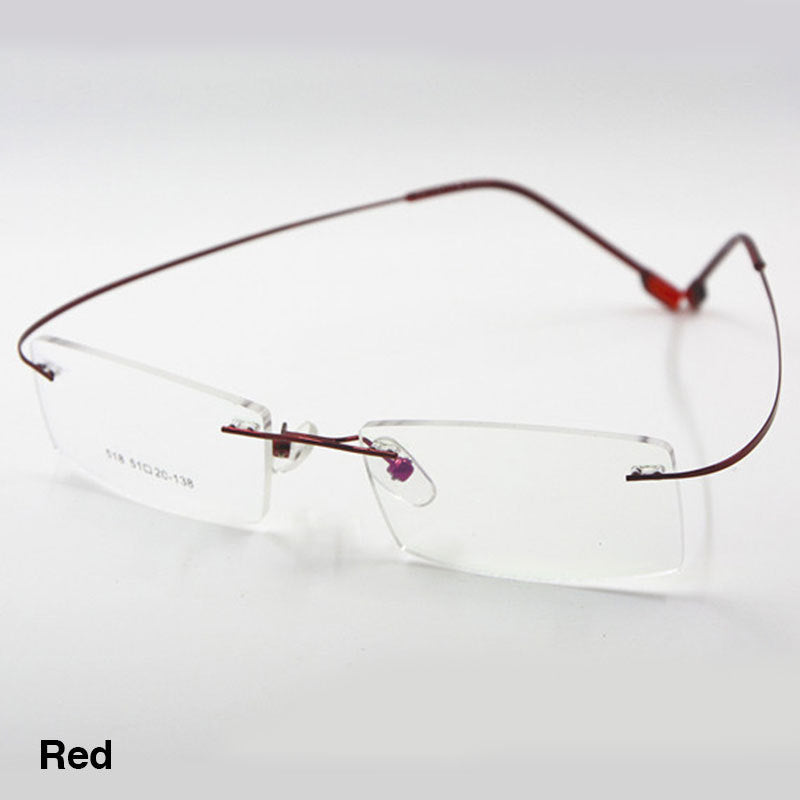 Reven Jate Unisex Rimless Square Titanium Alloy Eyeglasses 2241 Rimless Reven Jate
