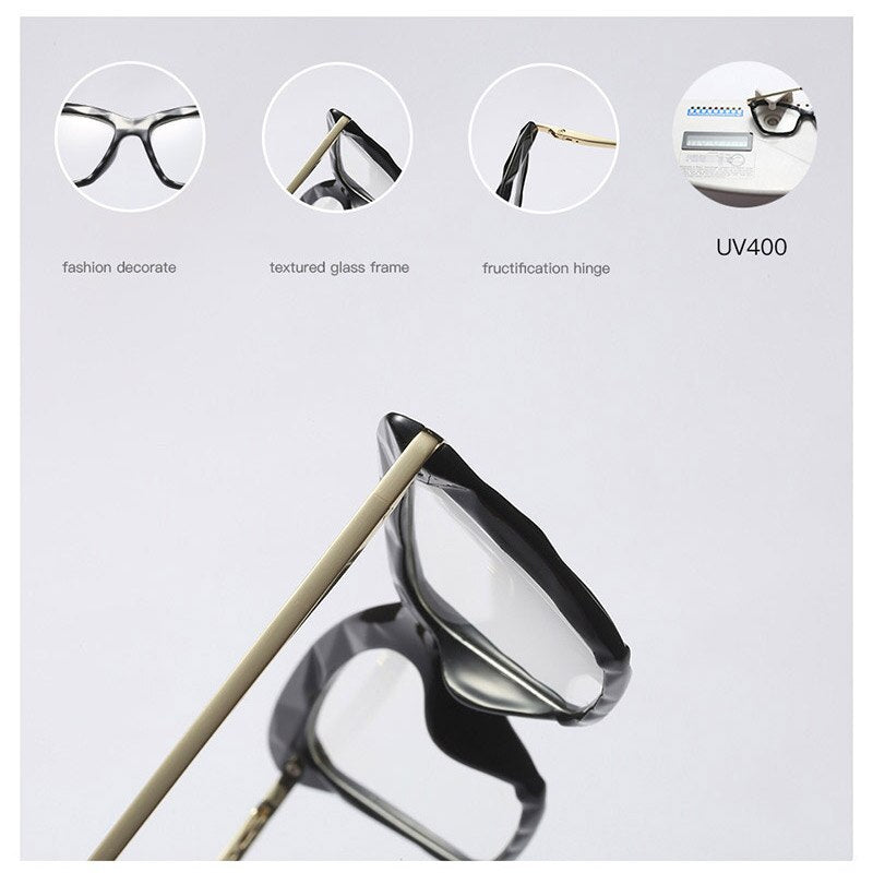 Women's Full Rim Cat Eye Acetate Frame Eyeglasses 97533 Full Rim Bclear
