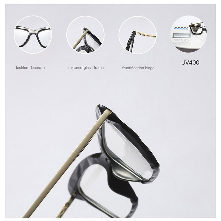 Women's Full Rim Cat Eye Acetate Frame Eyeglasses 97533 Full Rim Bclear