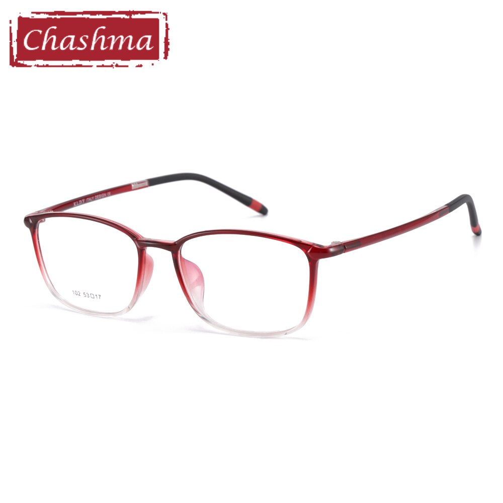 Chashma Ottica Unisex Full Rim Small Temple Round Square Tr 90 Titanium Eyeglasses 102 Full Rim Chashma Ottica Gradient Red