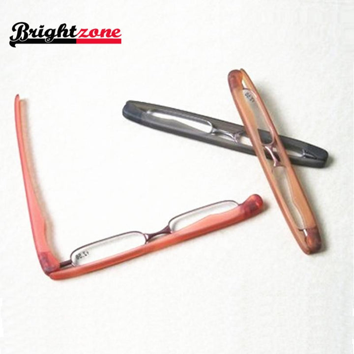Brightzone Unisex  Full Rim Acetate Alloy Folding Reading Glasses 360d Reading Glasses Brightzone
