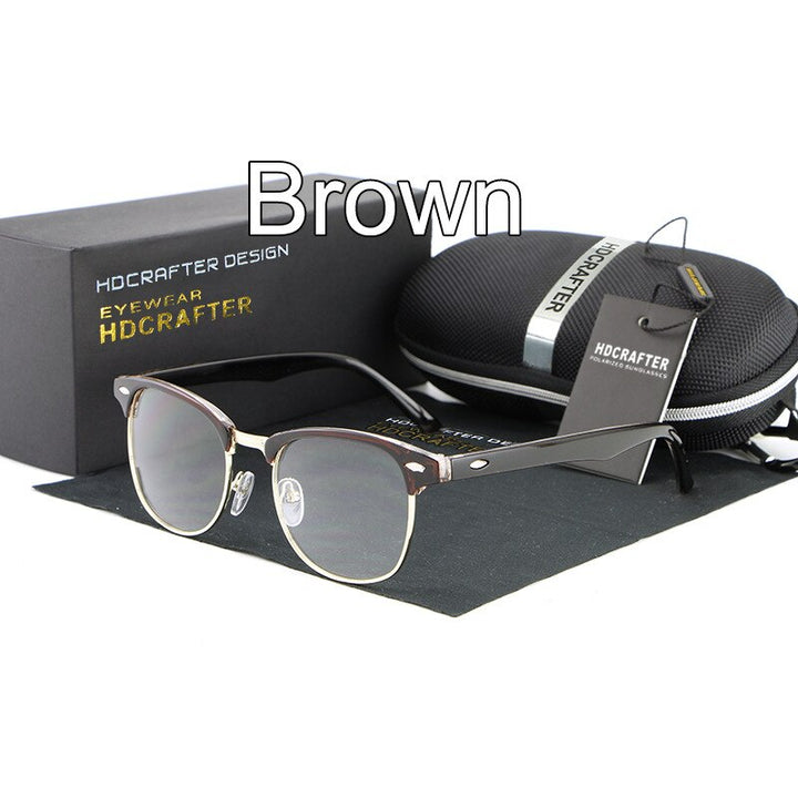 Hdcrafter Unisex Full Rim Round Acetate Frame Eyeglasses L8056 Full Rim Hdcrafter Eyeglasses Auburn