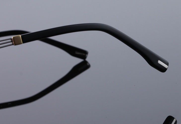 Reven Jate 58128 Pure Titanium Rimless Diamond Cutting Man Glasses Frame Eyeglasses (Silver) Rimless Reven Jate