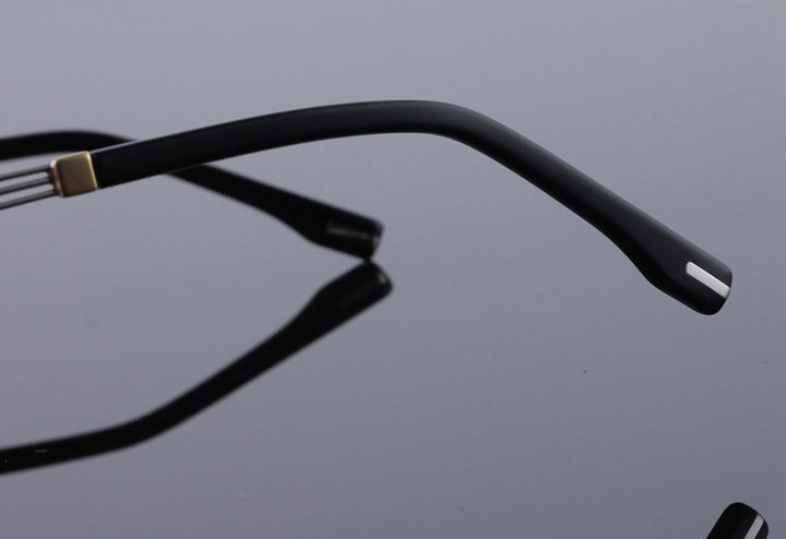 Reven Jate 58128 Pure Titanium Rimless Diamond Cutting Man Glasses Frame Eyeglasses (Silver) Rimless Reven Jate