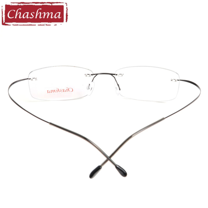 Chashma Ottica Unisex Rimless Rectangle Titanium Eyeglasses 6074 Rimless Chashma Ottica