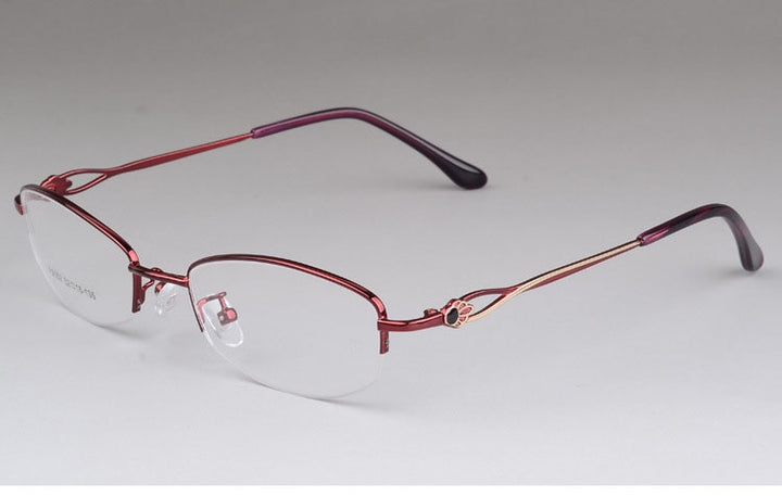 Women's Alloy Semi Rim Frame Eyeglasses  F6052 Semi Rim Bclear