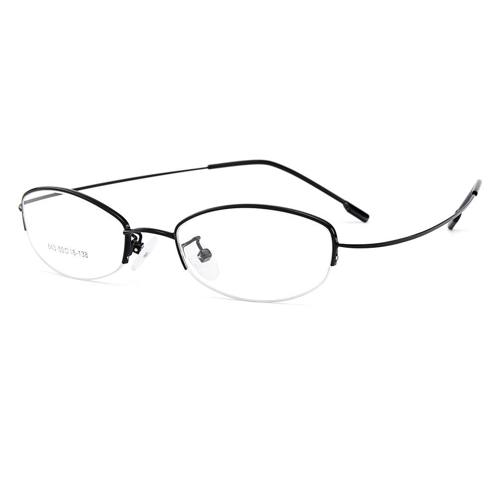 Gmei Women's Eyeglasses Semi Rim Memory Titanium Alloy Y643 Semi Rim Gmei Optical
