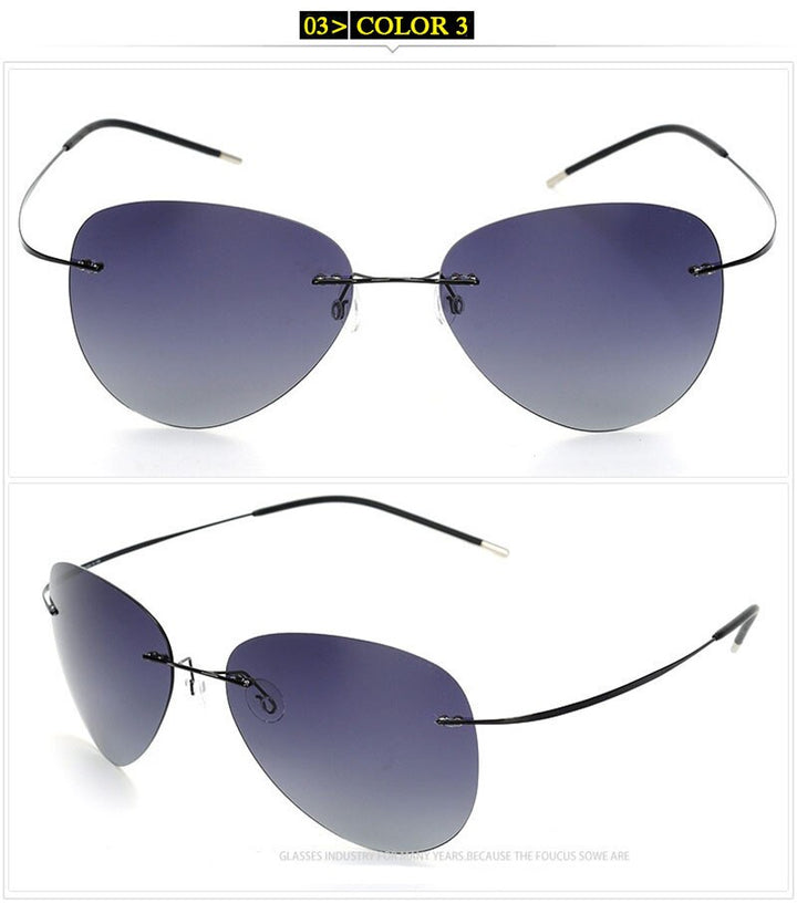 Aissuarvey Men's Polarized Rimless Titanium Sunglasses As1761241 Sunglasses Aissuarvey Sunglasses   