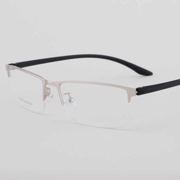 Men's Half Rim Titanium Frame Eyeglasses 9035 Semi Rim Bclear