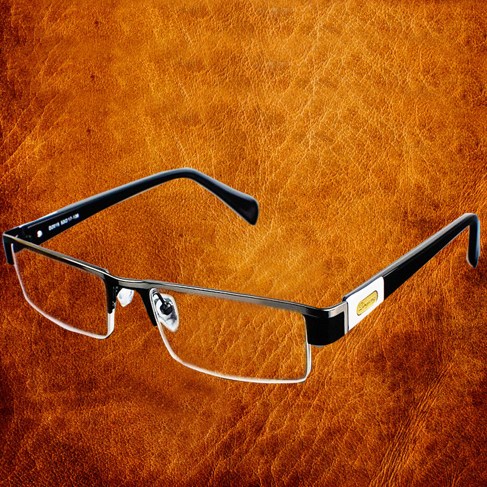 Hotochki Men's Semi Rim Stainless Steel Alloy Frame Reading Glasses D2015 Reading Glasses Hotochki