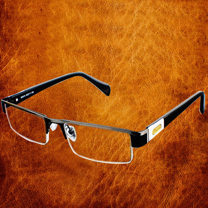 Hotochki Men's Semi Rim Stainless Steel Alloy Frame Reading Glasses D2015 Reading Glasses Hotochki