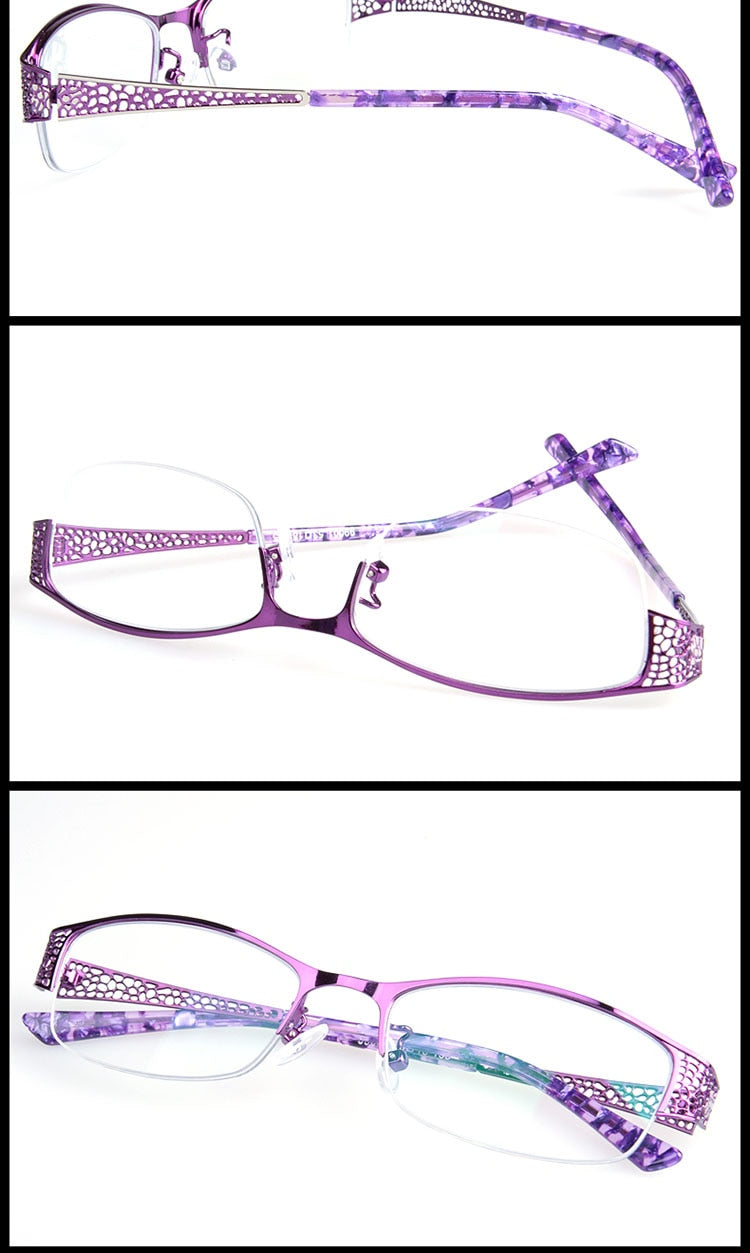 Bclear Women's Alloy Semi Rim Eyeglasses Photochromic P99001 Semi Rim Bclear