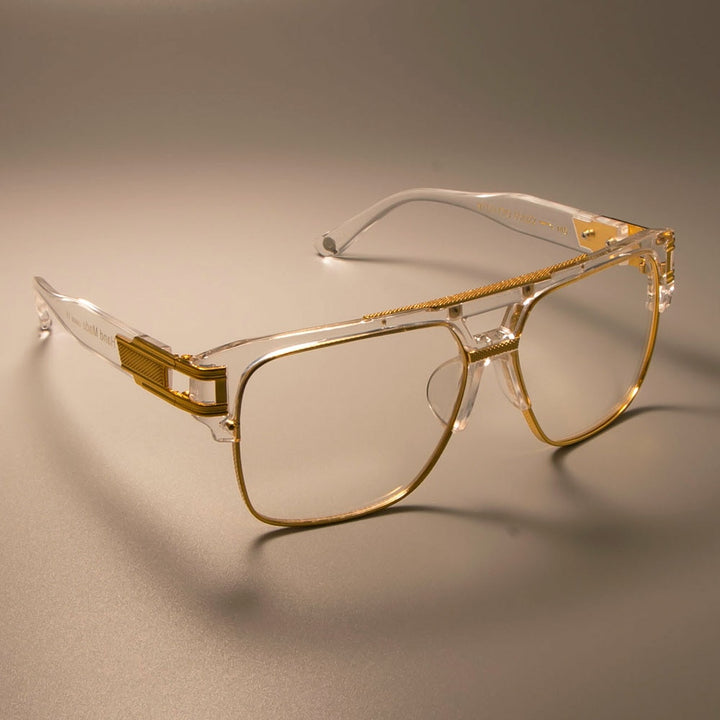 CCspace Unisex Full Rim Square Double Bridge Alloy Frame Eyeglasses Su108 Full Rim CCspace