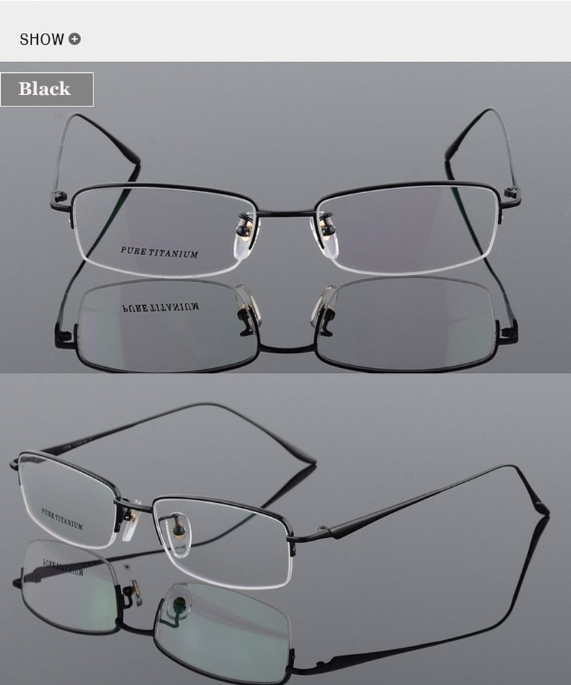Hotochki Men's Semi Rim Titanium Frame Eyeglasses 8272 Semi Rim Hotochki