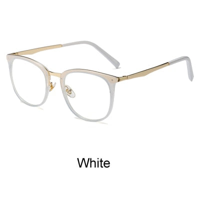 Ralferty Women's Full Rim Square Acetate Alloy Eyeglasses F92128 Full Rim Ralferty White