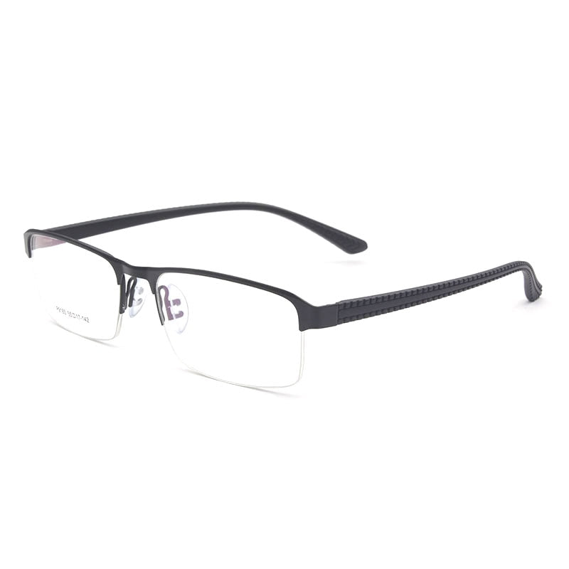 Reven Jate Men's Semi Rim Square Alloy Eyeglasses P9165 Semi Rim Reven Jate