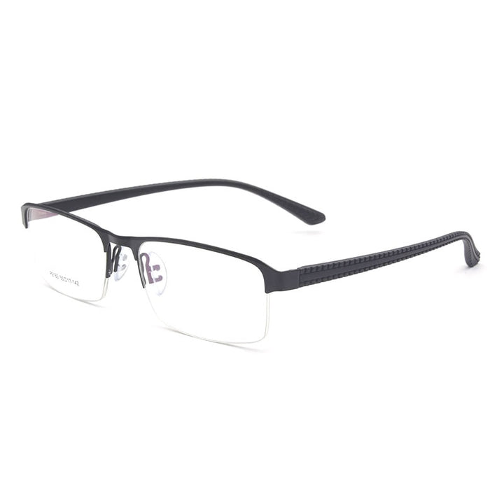 Reven Jate Men's Semi Rim Square Alloy Eyeglasses P9165 Semi Rim Reven Jate
