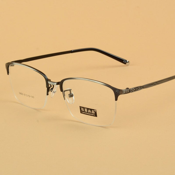 Unisex Semi Rim Alloy Frame Eyeglasses D805 Semi Rim Bclear C 3
