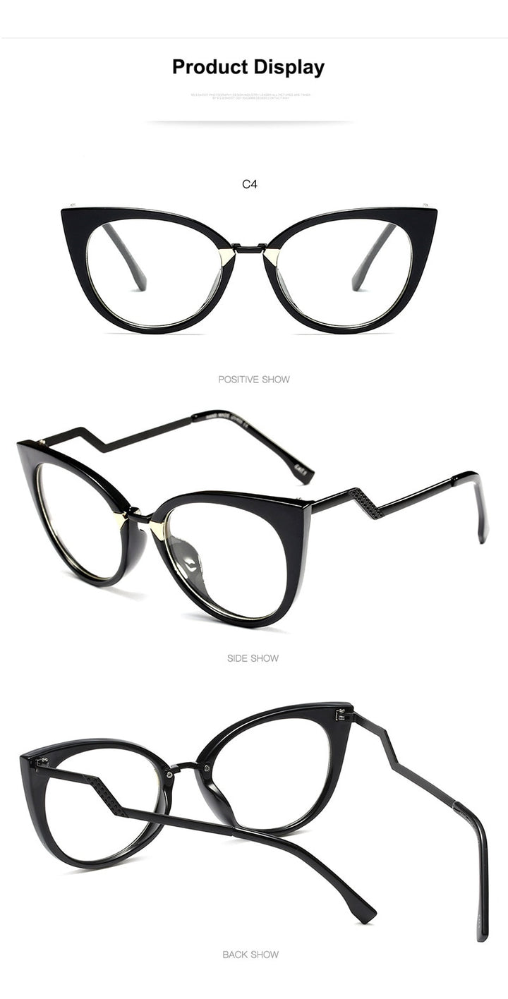 Hotony Women's Full Rim Cat Eye Acetate Frame Eyeglasses 97320 Full Rim Hotony