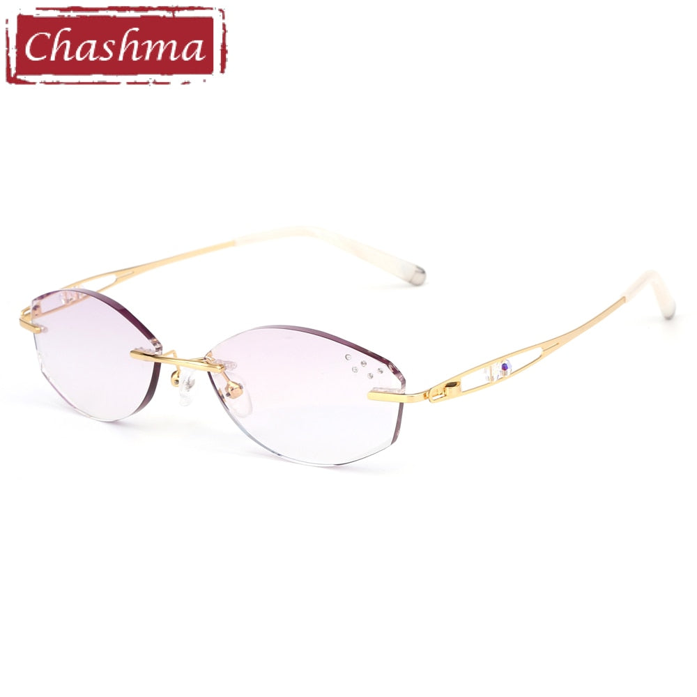 Chashma Women's Rimless Oval Titanium Eyeglasses 88010 Rimless Chashma