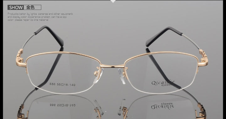 Women's Alloy Frame Half Rim Eyeglasses 886 Semi Rim Bclear