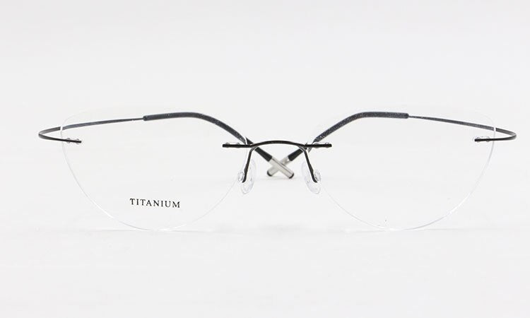 Bclear Women Rimless Cat Eye Memory Titanium Eyeglasses 2003 Rimless Bclear