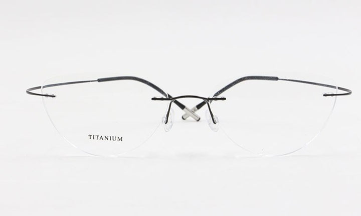 Bclear Women Rimless Cat Eye Memory Titanium Eyeglasses 2003 Rimless Bclear