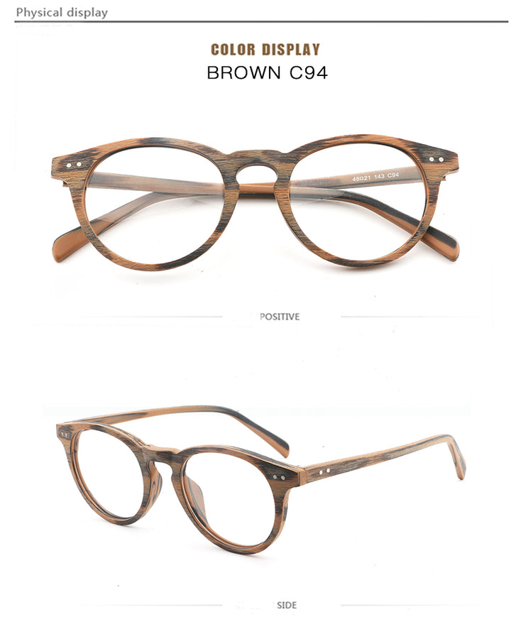 Hdcrafter Unisex Full Rim Round Wood Frame Eyeglasses Lhb030 Full Rim Hdcrafter Eyeglasses
