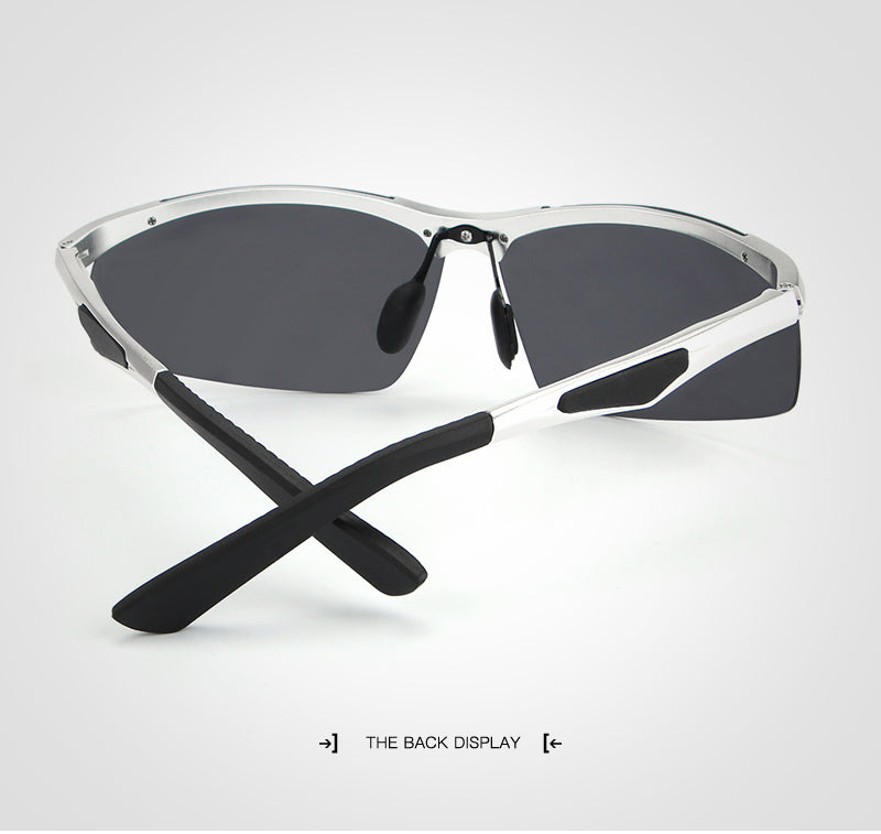 Hdcrafter Men's Rimless Aluminum Magnesium Rectangle Frame Polarized Sunglasses E300 Sunglasses HdCrafter Sunglasses